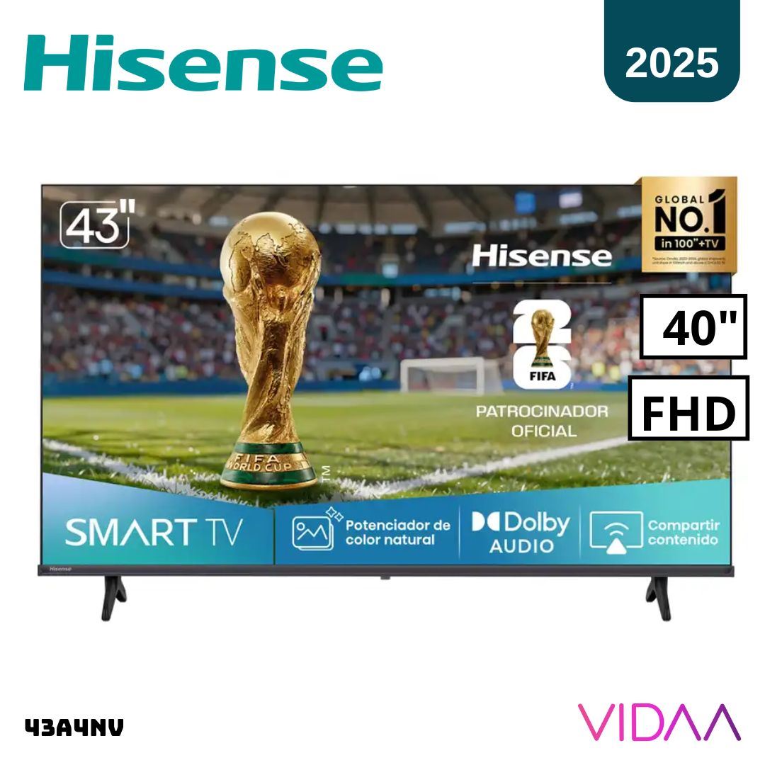 TELEVISOR HISENSE 43 FHD SMART TV VIDAA MODELO 2025 - 43A4NV